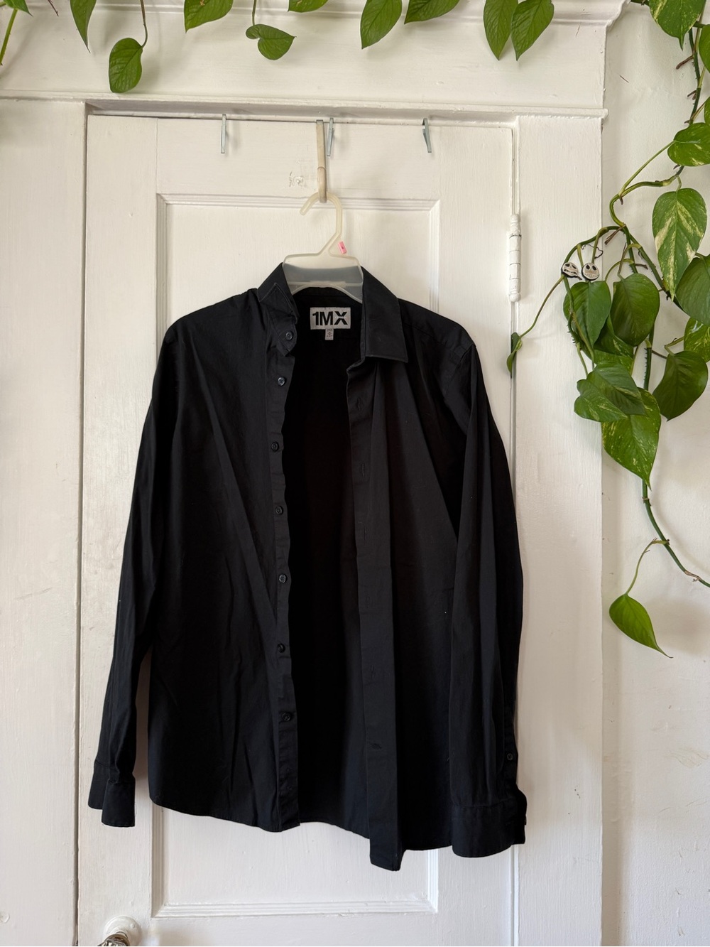 Express Black Men’s Casual Button-Down Shirt 1MX